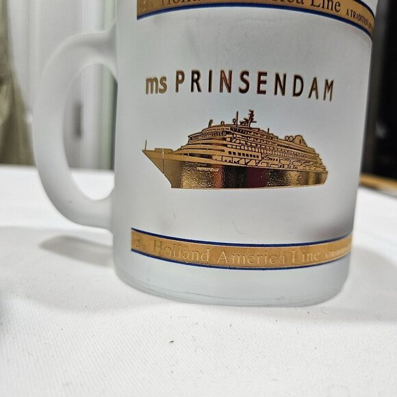 Holland America Line Frosted Glass Mugs - Statendam Zaandam Prinsendam Rotterdam - Picture 6 of 11